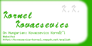kornel kovacsevics business card